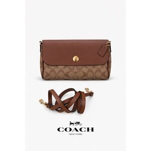 Coach Crossbody Clutch Reversible Signature Logo Brown F59534